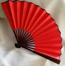 10寸空白折扇中国风舞蹈扇舞青花瓷扇子黑色红色黄色绢扇