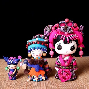 中国风礼品手工高档云南民族娃娃中国56个少数民族人偶摆件工艺品