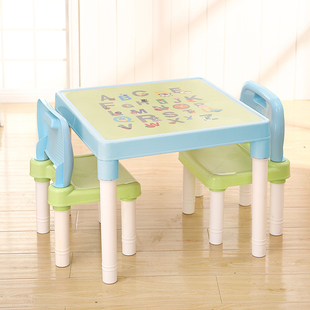 小桌子幼儿园家用宝宝桌椅套装 儿童学习积木吃饭塑料成套桌子椅子