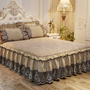 欧式 夹棉加厚床裙蕾丝床罩单件1.8米1.5天鹅绒保暖席梦思防滑垫套