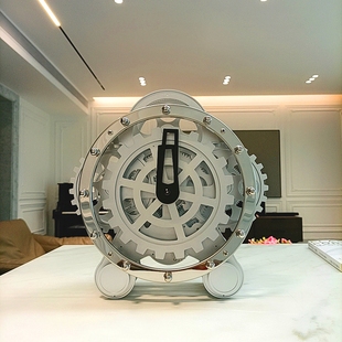 欧式 不锈钢装 妙刻客厅钟 座钟 双脚齿轮旋转钟 饰表 创意钟表时钟