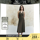 新款 UR2024夏季 无袖 女装 连衣裙UWH740036 简约褶皱垂感长款
