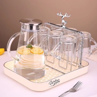 水杯架玻璃水杯果汁早餐马克杯架厨房置物架收纳架台面架双层茶盘