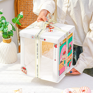 高级蛋糕盒开窗包装 盒6六寸8 12寸提拉米苏蛋糕盒子