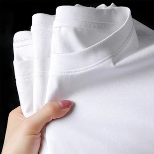 买一送一 T恤男女白色内搭半袖 纯棉短袖 圆领体恤 t恤男打底衫