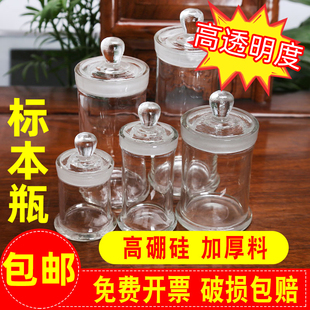 玻璃标本瓶加厚标本缸植物样品瓶实验透明展示瓶福尔马林液浸泡瓶