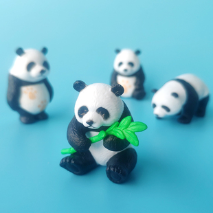 4款 饰儿童小玩具 大熊猫PVC实心小摆件抱竹子熊猫走路熊猫桌面装