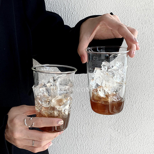 冰美式 拿铁咖啡杯ins风玻璃杯耐高温简约水杯牛奶杯饮料杯果汁杯