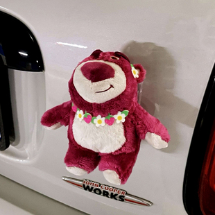 草莓熊车尾挂件车外后备箱公仔摩托车屁股玩偶汽车摆件车载装 饰品