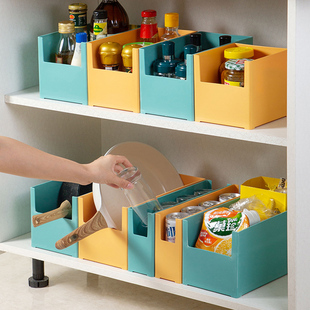 杂物收纳盒厨房橱柜直角整理盒抽屉桌面长方形调料零食储物盒子