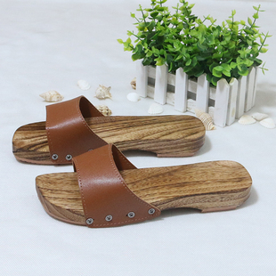 日式 包邮 夏季 木屐女 低跟木拖鞋 日常居家人字木屐鞋