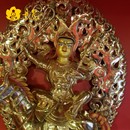 尼泊尔全鎏金格萨尔王雕像纯铜其他国家护法特色高40cm