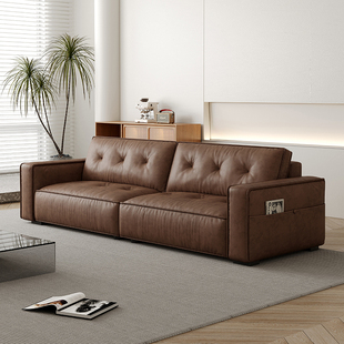 现代简约猫爪皮折叠沙发床两用小户型客厅可变床2024新款 复古风
