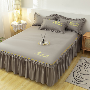 床裙式 床罩单件防尘保护套1.5m1.8米2床笠床单防滑床套罩全棉纯棉