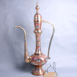 巴基斯坦印度花瓶现代时尚 工艺品摆件印度巴基斯坦大巴酒壶 装 饰