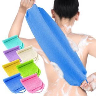 拉绳搓澡巾加厚尼龙抽绳长条洗澡巾后背家用女士专用搓背搓澡神器
