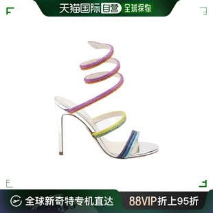 香港直邮Rene Caovilla C12070105R001 露趾水钻高跟凉鞋