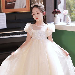 女童礼服裙洋气公主婚礼花童婚纱裙主持人走秀生日钢琴提琴演出服