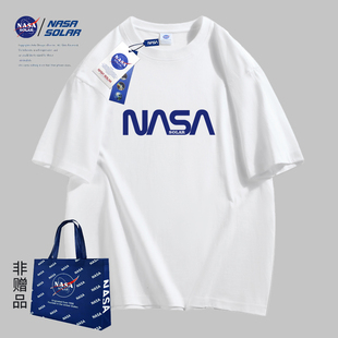 NASA SOLAR联名2024新款 T恤情侣潮宽松FY 夏款 小熊印花纯棉短袖
