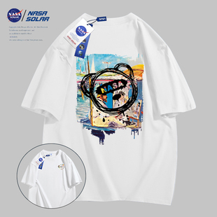 NASA联名款 2023新款 情侣T恤高克重纯棉潮牌03 印花男女同款 短袖