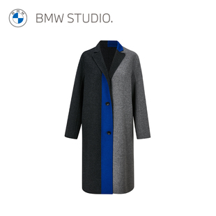 BMW Studio宝马女装 大衣 春夏简约时尚 通勤撞色拼接女士中长款
