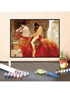 毕加索名画抽象餐厅戈黛娃夫人diy数字油画 手绘填色油彩画填充画