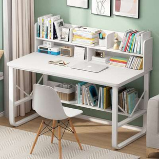 新品 书桌书架一体电脑桌家用女孩卧室桌子学生写字桌儿童学习桌椅