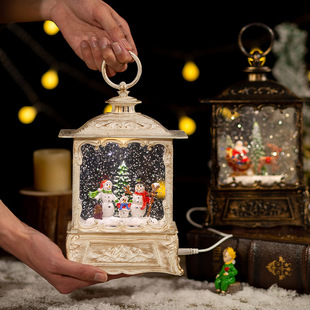 圣诞节装 饰品圣诞水晶球音乐盒摆件圣诞节日灯水晶灯圣诞礼物老人