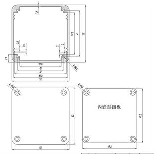 定制铝合金盒子铝型材外壳铝壳开孔精致工控正方形电路板盒52