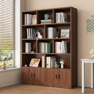 实木书架置物架落地书柜子储物柜家用儿童学生客厅多层简易收纳柜