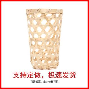 创意竹编奶茶杯套手工编织小竹篮网红打卡冰淇淋杯伴手礼竹篓竹筒