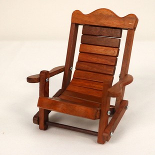 实木手机架花梨木创意木质桌面懒人支架红木微家具躺椅小摆件