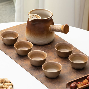 围炉煮茶壶茶具套装 炭烧耐高温罐罐壶茶杯户外家用功夫茶具复古陶