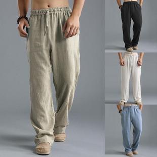 Cotton Trousers 棉麻长裤 Loose Pants Linen Men Summer Cargo