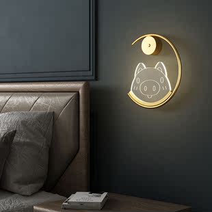 北欧壁灯创意卧室床头灯客厅灯灯具现代简约室内造型灯挂灯免接线