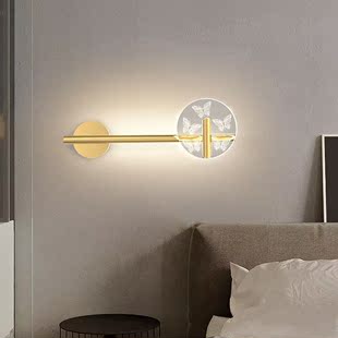 床头壁灯现代简约创意北欧轻奢灯具蝴蝶艺术设计温馨卧室背景墙灯