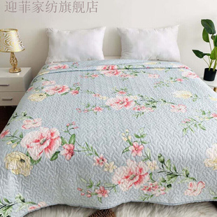 新品 床盖四季 铺床绗缝田园花卉单件空调被床单床罩垫榻榻米夹 美式