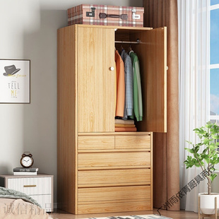 木衣柜 柜子衣橱 经济型儿童家用卧室简约实木质简易收纳组装