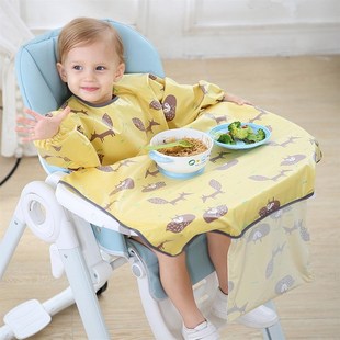 急速发货通用宝宝餐椅罩衣一体衣儿童反穿衣吃饭神器BLW自主进食