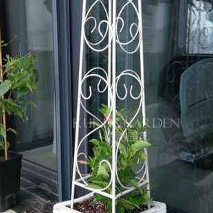 欧式 植物爬藤架做旧攀爬架户外庭院阳台铁线莲支架 铁艺花架落地式