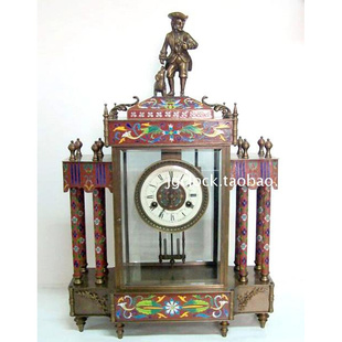 钟表 仿古钟表 机械景泰蓝座钟 欧式 古典钟表