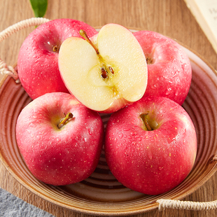 果果雨延安苹果洛川红红富士苹果新鲜水果苹果3 89mm 8斤直径75