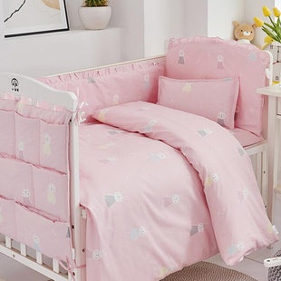 新款 通用床帏可 宝宝床围纯棉防撞儿童婴儿床围套件床品三件套四季