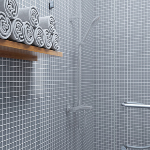 北欧地砖马赛克墙砖陶瓷灰色简约阳台防滑浴室卫生间瓷砖黑白厨房