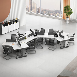 新品 办公室电脑创意办公员工8卡座人位组合办公桌6现代简约职员人