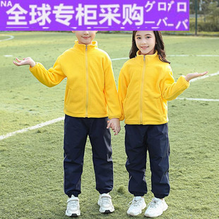 日本新款 A防水冲锋衣儿童秋装 幼儿园小学生校服 男童女童运动套装