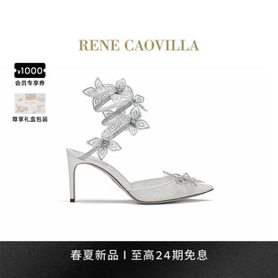 新品 FLORIANE系列白色水钻女士高跟鞋 RENE CAOVILLA