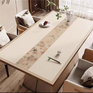 新中式 桌布中国风高级感长方形茶几垫餐桌桌布防水防油免洗防烫轻