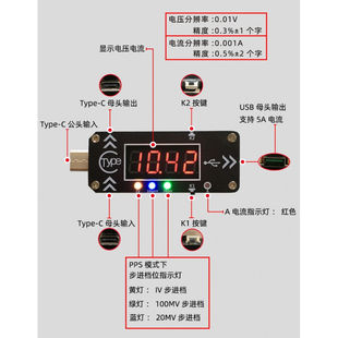 Type CPD快充触发器诱骗器DC数显电压电流表检仪表全协议PPS