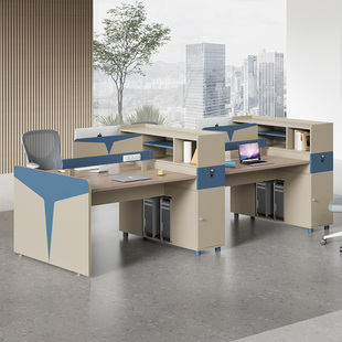 财务办公桌椅组合简约现代四人员工位卡座六人位办公室家具职员桌